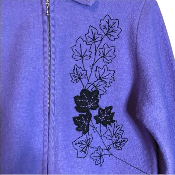 Teddi petite 100% boiled wool zip up sweater with collar. - Picture 7 of 9